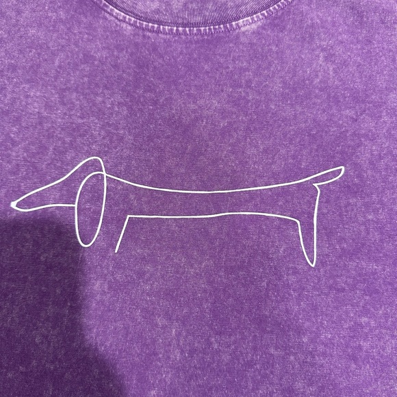 NEW Stonewashed Purple Dachshund T-Shirt - Picture 2 of 2